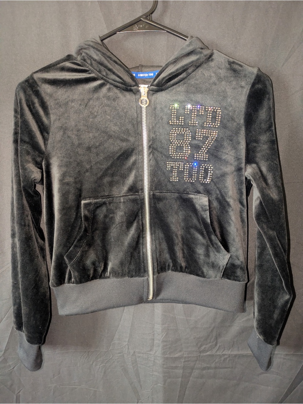 Limited Too Velour Zip-Up Hoodie